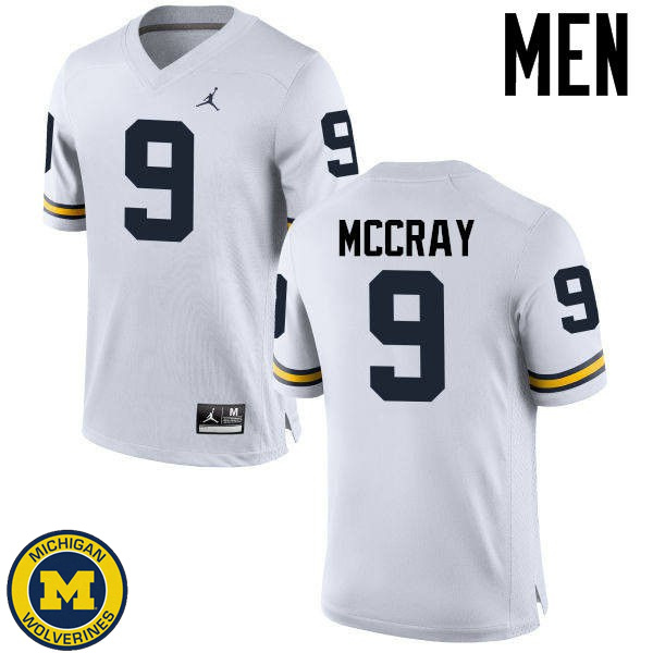 Men Michigan Wolverines #9 Mike McCray White NCAA Football Jersey